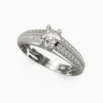 Elegant diamond jewelry ring in white gold - Engagement ring- KIMIA_RING1.