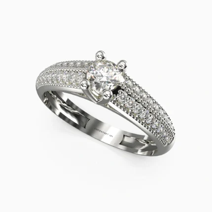 Elegant diamond jewelry ring in white gold - Engagement ring- KIMIA_RING1.