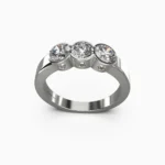 Hand crafted white gold wedding ring with sparkling diamonds -NORA_RING2