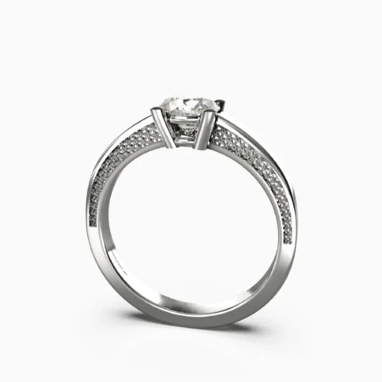 Diamond wedding ring with classic in 18K white gold -PARINA_RING1.lucentset