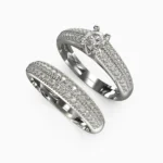 Hand crafted white gold Engagement and Wedding Ring Set with diamonds ZARIN_RING2