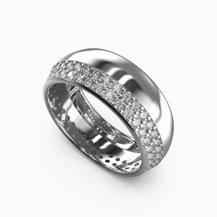 white gold wedding ring with unique design-wedding ring- featuring a diamond stone - ZIBA_RING1